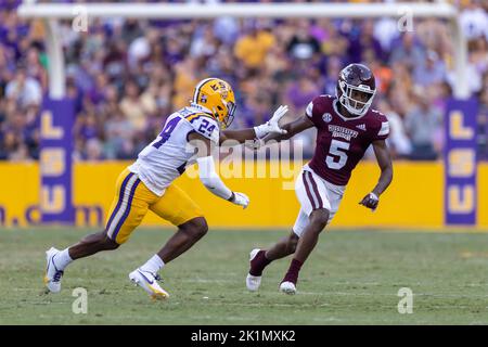 LSU cornerback Jarrick Bernard-Converse catches during LSU Pro Day on ...