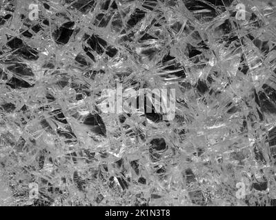 Background from broken glass of a shop window - shards background Stock Photo