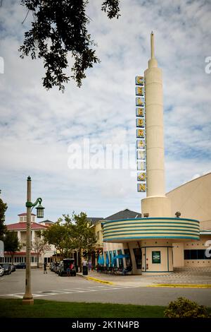 Florida suburb of Orlando Celebration art deco style cinema Stock Photo