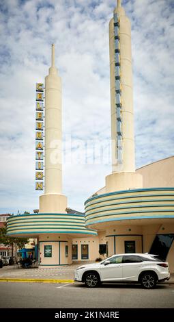 Florida suburb of Orlando Celebration art deco style cinema Stock Photo