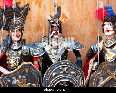 Traditional Sicilian puppets used for The Opera dei Pupi  Stock Photo