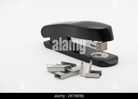 Black style gun on a white background. Stock Photo