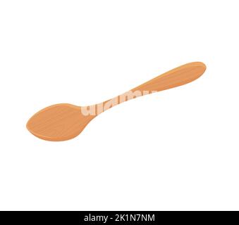 Spoon vector. Wood Spoon on white background. eps 10 Stock Vector