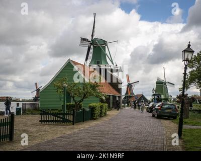 Entrance to the village of Zaansche Schans, Holland Stock Photo