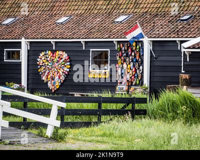 Heart-shaped clog display, Zaansche Schans, Holland Stock Photo