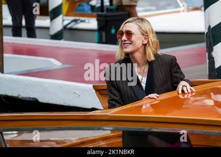 Venice, Italy. 02nd Sep, 2022. Cate Blanchett is seen during the 79th Venice International Film Festival at Darsena Excelsior in Venice. Credit: SOPA Images Limited/Alamy Live News Stock Photo