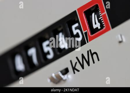 analogue electric meter in private household Stock Photo