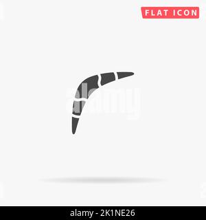 Boomerang flat vector icon. Hand drawn style design illustrations. Stock Vector