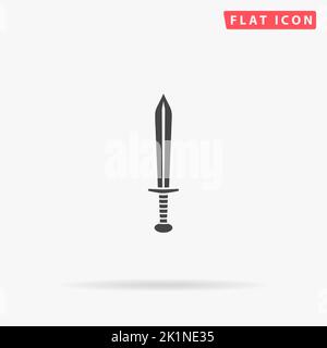Sword icon in flat style isolated on white background. Arms vector ...