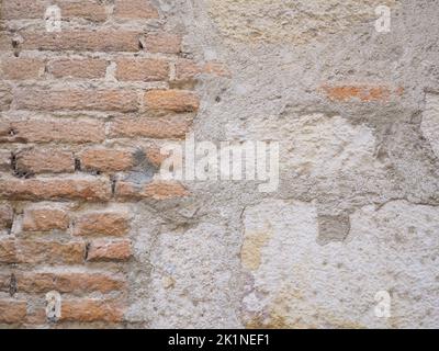 brick wall of red color, wide panorama of masonry Stock Photo