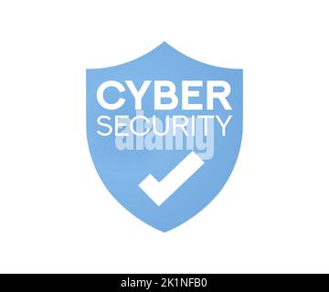 Cyber security concept logo design. Shield protection, abstract security digital technology background. Protection mechanism and system privacy vector. Stock Vector