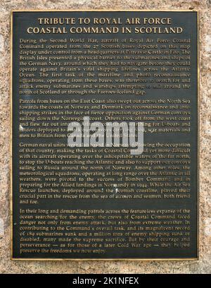 Detail of the Memorial tribute to the Royal Air Force Coastal Command near the Seabird Centre, North Berwick, East Lothian, Scotland, United Kingdom. Stock Photo