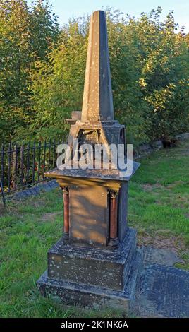 St Michael and All Angels Church, Mottram parish, overlooking the village of Mottram in Longdendale,Hyde,Tameside,Manchester,England,UK, SK14 6JL Stock Photo