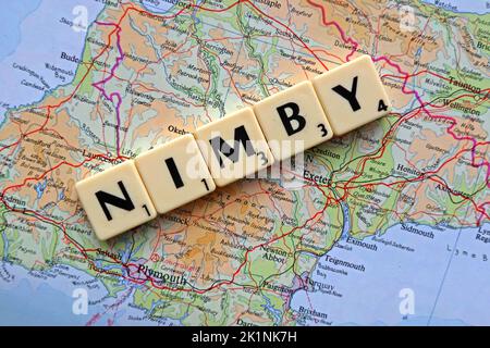 South West England NIMBY - Not in my back yard, like BANANA - Build absolutely nothing anywhere near anything Stock Photo