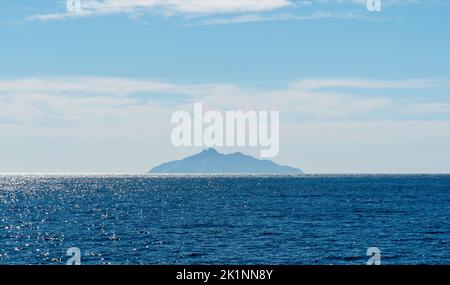 Montecristo island at dawn. Italy. Stock Photo