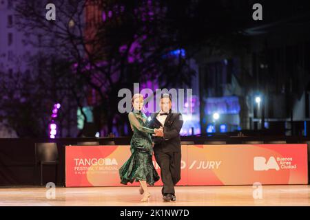 Buenos Aires, Argentina. 17th September 2022. Couple competing in the Tango World Cup. Stock Photo