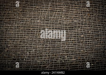 Burlap Ground Covering Texture protecting seeds that were recently planted Stock Photo