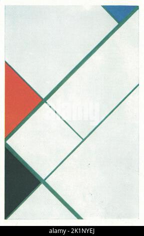 Cesar Domela, Neoplastic Composition No. 5-1, 1926, oil on canvas. From 1924, Domela was a strict observer of De Stijl movement, producing work according to the general principles of neo-plasticism. The economy of the image, the use of the rectangular plane and the opposition of straight lines are apparent in his work, as shown by the geometrical abstraction of his landscapes and even more radical non-figurative work created in 1923. As early as 1925 he nevertheless shook up neo-plasticism as attested by the neoplastic Composition No. 5-1. It uses in particular the oblique and does not respect Stock Photo