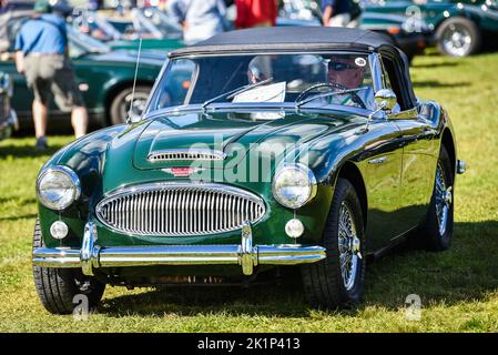 Austin Healey 3000 Mark III sports car at the 'British Invasion' sports car show in Stowe, Vermont, USA. Stock Photo