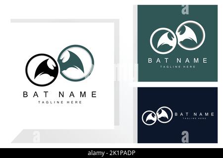 night animal halloween bat logo vector symbol Stock Vector