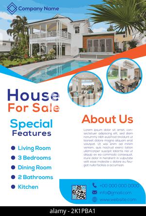 real estate flyer design templates real estate flyer for house on sale simple creative flyer in vector Stock Vector