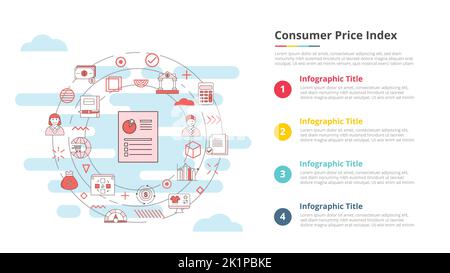 inflation concept for infographic template banner with four point list ...