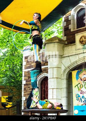 Topsy Turvy Show, 2 women acrobats performing at Maryland Renaissance ...