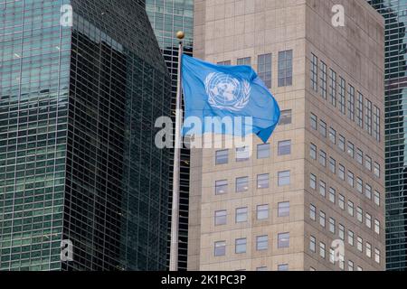 Illustration Picture Shows The United Nations Flag During The 77th ...