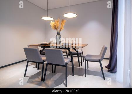 Cozy dining area in a contemporary apartment Stock Photo