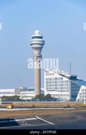 Lighthouse of Shanghai Pudong International Airport, China Stock Photo