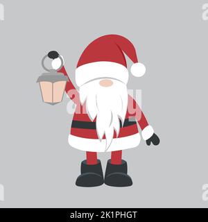 Cartoon Santa Claus for Christmas greeting cards and invitations. Vector illustration in the style of a doodle. Design element. Stock Vector