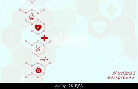 medical background honeycomb icon in minimal illustration Stock Vector