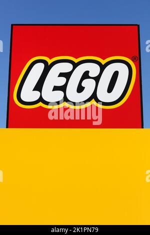 Colorful Lego Duplo blocks on a tiled stone floor Stock Photo - Alamy
