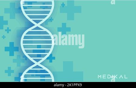medical background DNA cross blue vector illustration Stock Vector