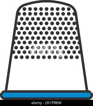 Tailor Thimble Icon. Editable Bold Outline With Color Fill Design. Vector Illustration. Stock Vector