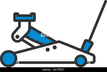 Hydraulic Jack Icon. Editable Bold Outline With Color Fill Design. Vector Illustration. Stock Vector