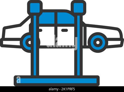Car Lift Icon. Editable Bold Outline With Color Fill Design. Vector Illustration. Stock Vector