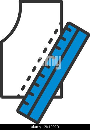 Sewing Pattern Icon. Editable Bold Outline With Color Fill Design. Vector Illustration. Stock Vector
