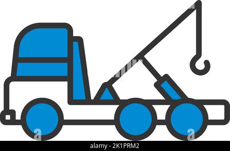 Car Towing Truck Icon. Editable Bold Outline With Color Fill Design. Vector Illustration. Stock Vector