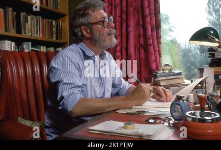 Playwright John Osborne at home in 1983 Stock Photo