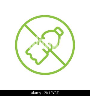 Do not litter, no throwing plastic bottles sign. Prohibition icon for no rubbish or trash. Stock Vector
