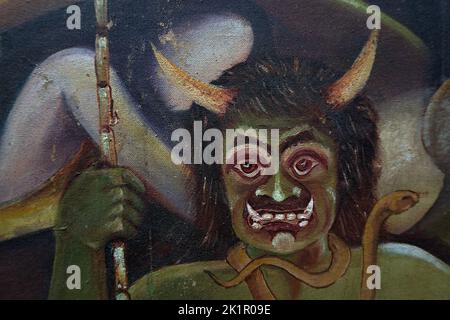 painting Halloween  oil color devil ,  hell , Satan , ghost Stock Photo