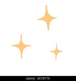 Blinking stars icons in cartoon flat style. Hand drawn vector illustration. Stock Vector