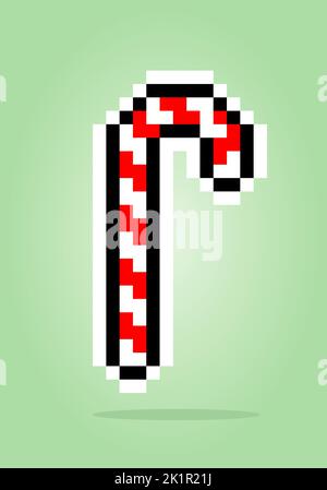 8 bit pixel candy chocolate. food items for game assets in vector illustration. Stock Vector