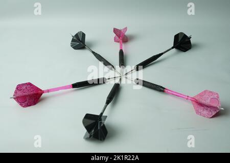 black dart arrow isolated on white background. Stock Photo