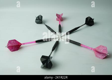 black dart arrow isolated on white background. Stock Photo