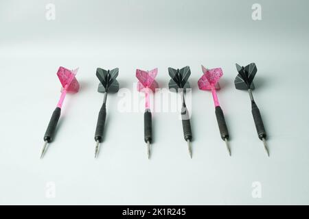 black dart arrow isolated on white background. Stock Photo
