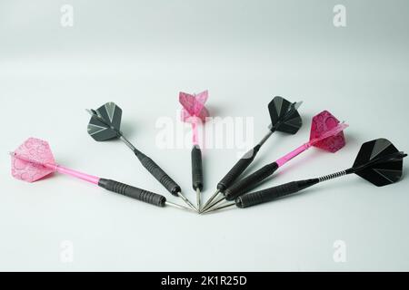 black dart arrow isolated on white background. Stock Photo