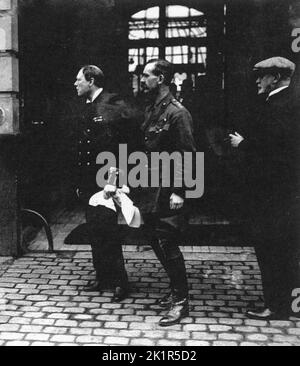 Winston Churchill as First Lord of the Admiralty in Antwerp, Belgium. 1914 Stock Photo