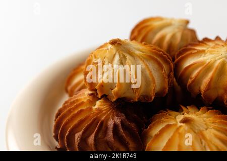 chestnut cookies on a white background Stock Photo